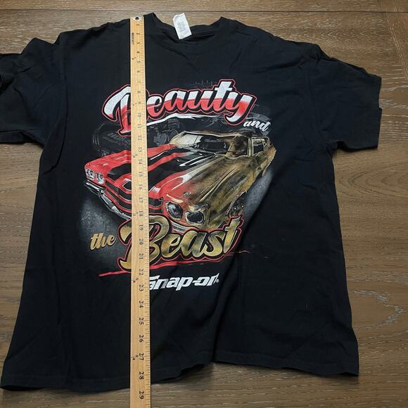 Gildan Snap On Shirt Men Extra Large XL Beauty & the Beast Black Cotton Mechanic - Picture 9 of 10